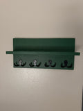 Entryway Shelf with Hooks — Green