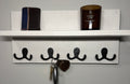 Entryway Shelf with Hooks — White