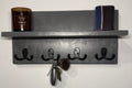 Entryway Shelf with Hooks — Gray