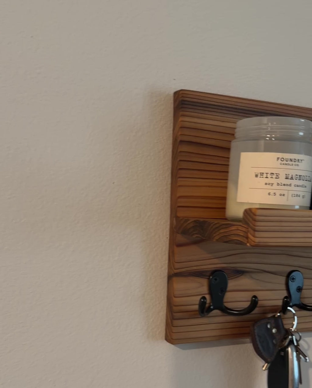Entryway Shelf with Hooks — Cedar